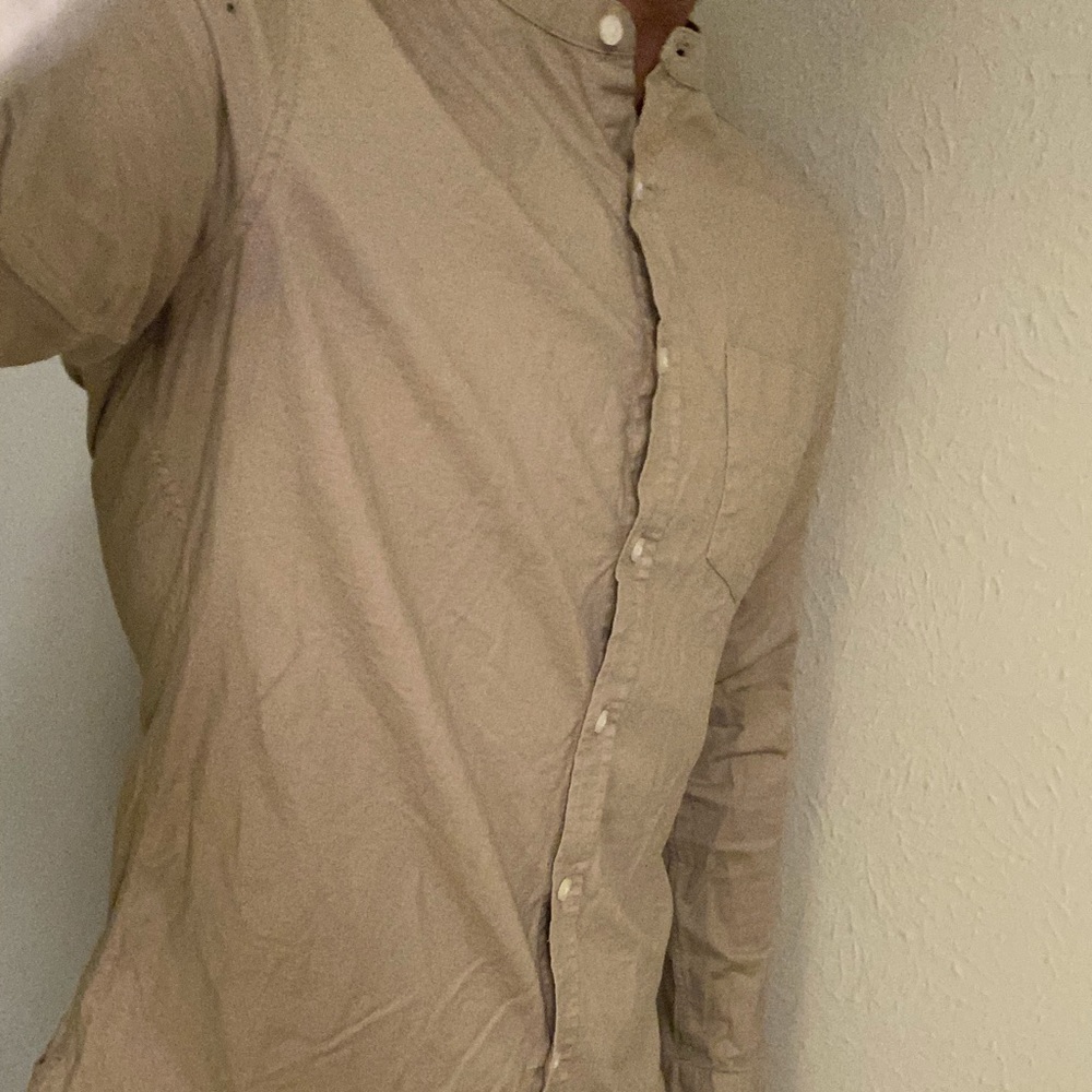 ASOS slim fit Grandad collar button down shirt  M